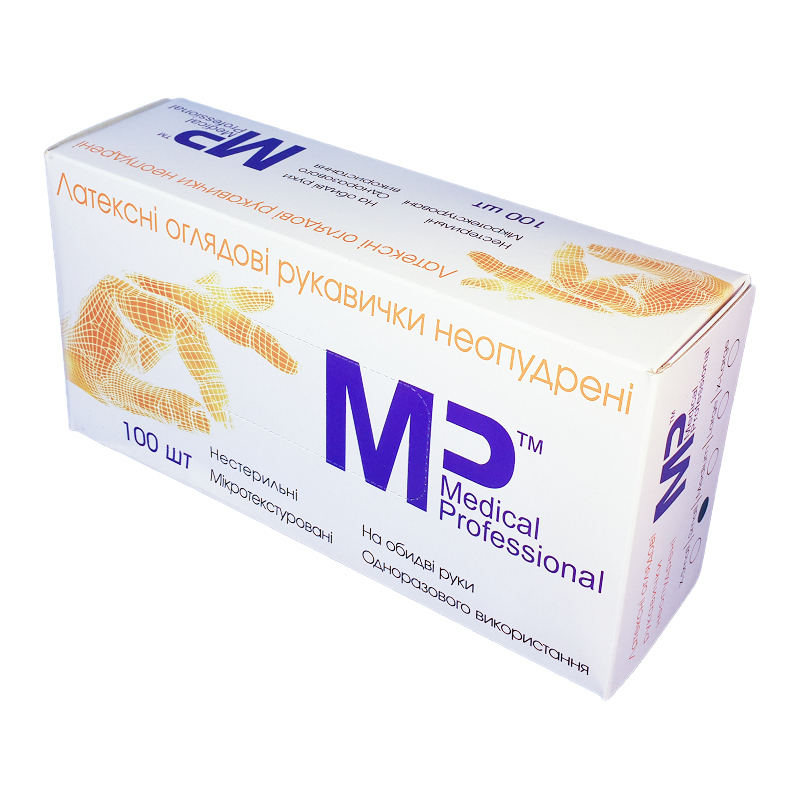 MEDICAL PROFESSIONAL®, Латексні оглядові рукавички неопудрені S